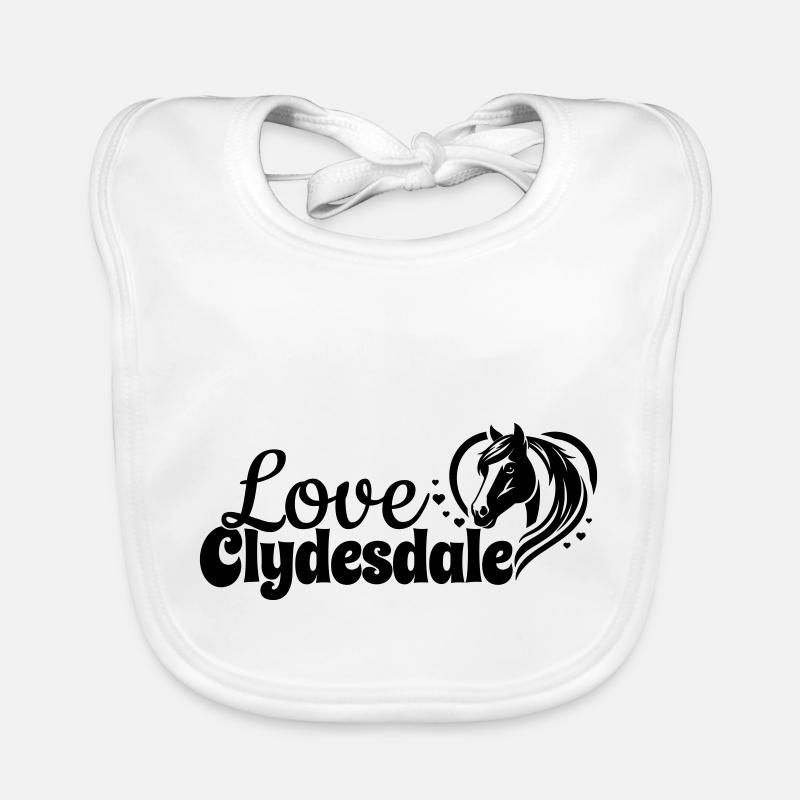 Clydesdale Love Herz Pferdekopf Baby Bio-Lätzchen