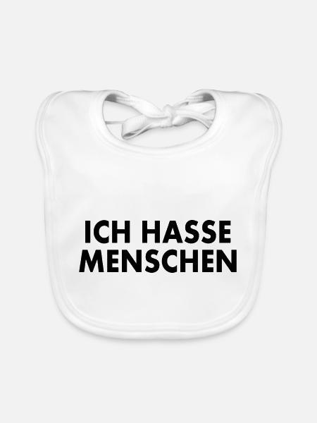 Ich hasse menschen - Baby Bio-Lätzchen - Weiß - Vorne