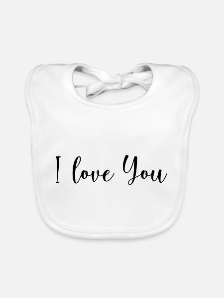 PAAR. ICH HABE GERADE GEHEIRATET. Junggesellinnenabschied. VALENTINSTAG. MARIES - Baby Bio-Lätzchen - Weiß - Vorne