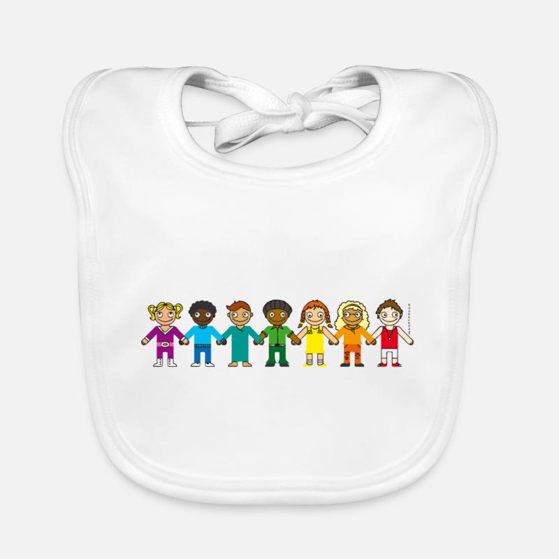 Kindertasse REGENBOGEN Schulanfang Kindergarten Baby Bio-Lätzchen