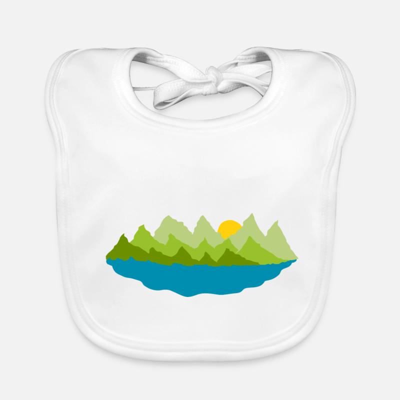 Landschaft - Bäume - See Baby Bio-Lätzchen