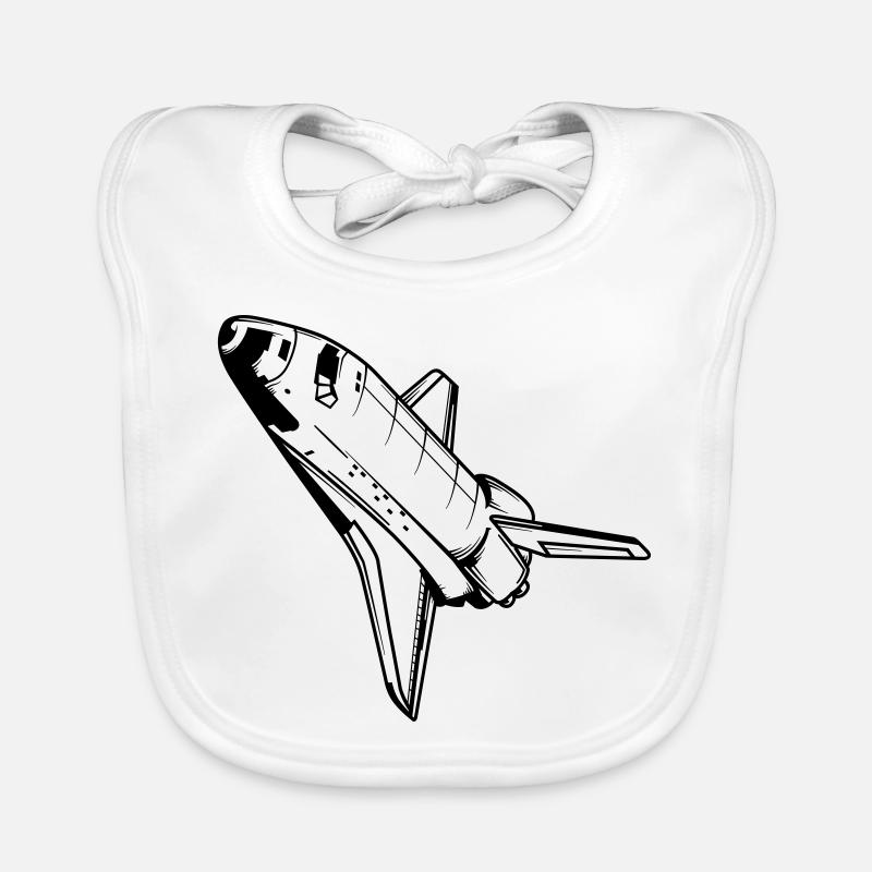 Spaceship Spaceshuttle Astronaut NASA Spaceflight - Organic Baby Bibs - white