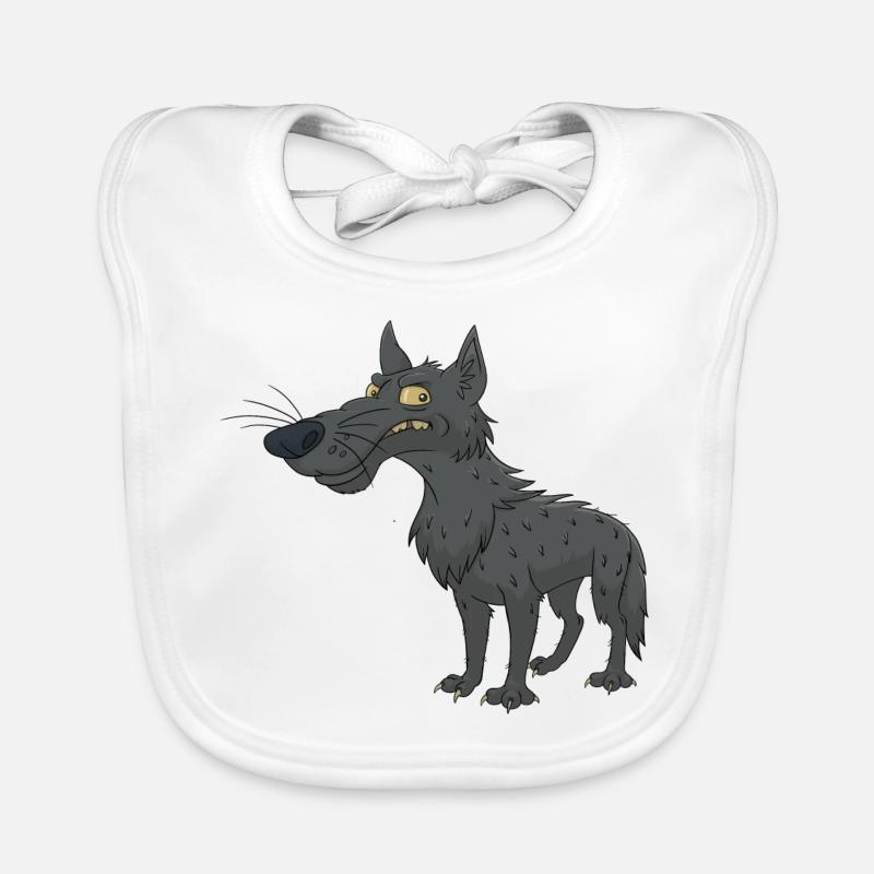 Funny Cute Cool Wolf Organic Baby Bibs