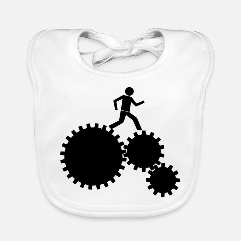 Arbeiter im Uhrwerk! Baby Bio-Lätzchen
