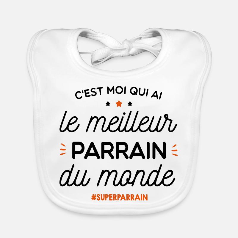 Meilleur parrain du monde - Bavoir bio Bébé - blanc