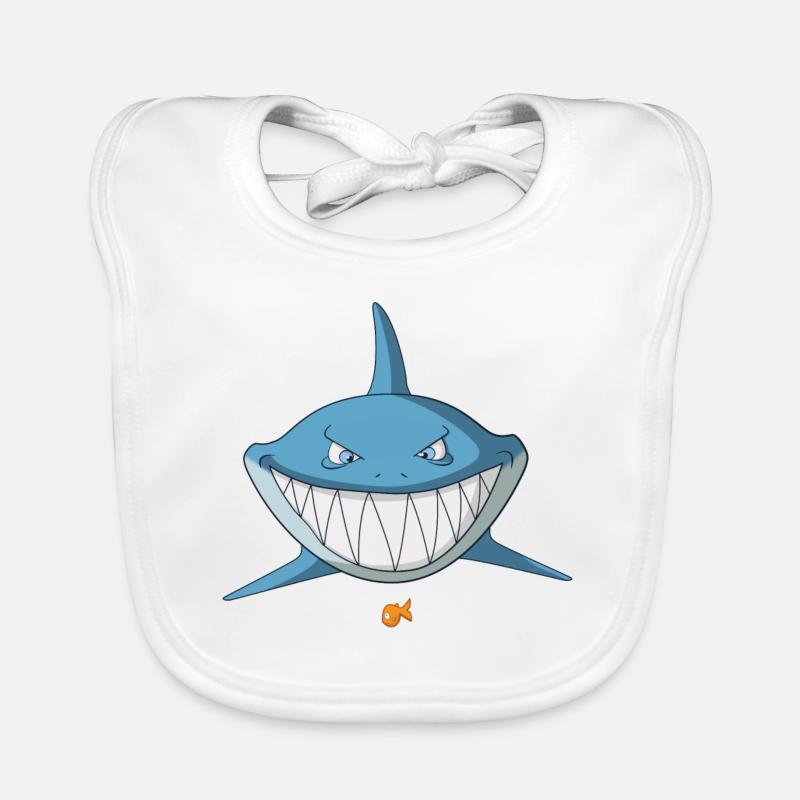 Shark comic grins - fun Organic Baby Bibs