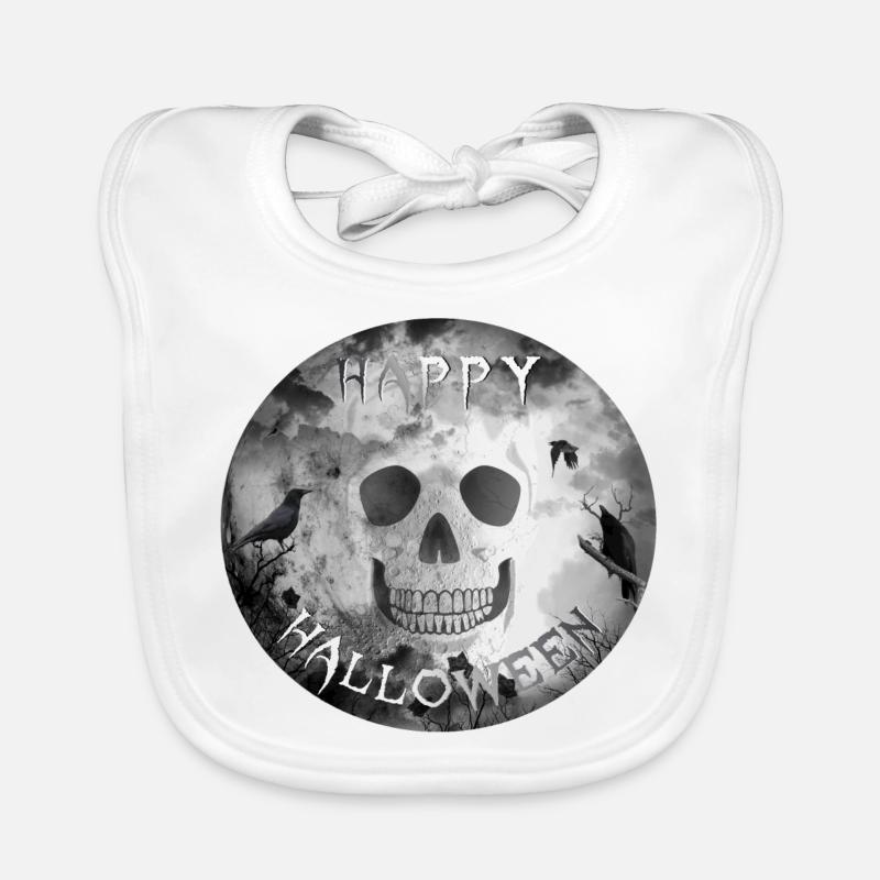 Halloween Skull Crows Bavoir bio Bébé