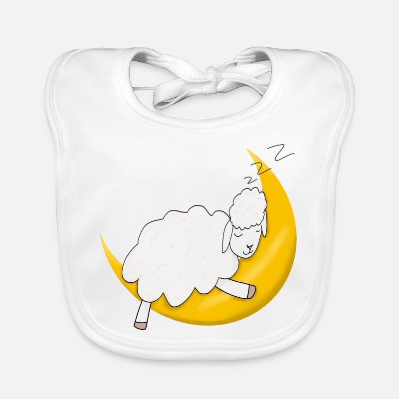 Sheep sleeping on moon Organic Baby Bibs