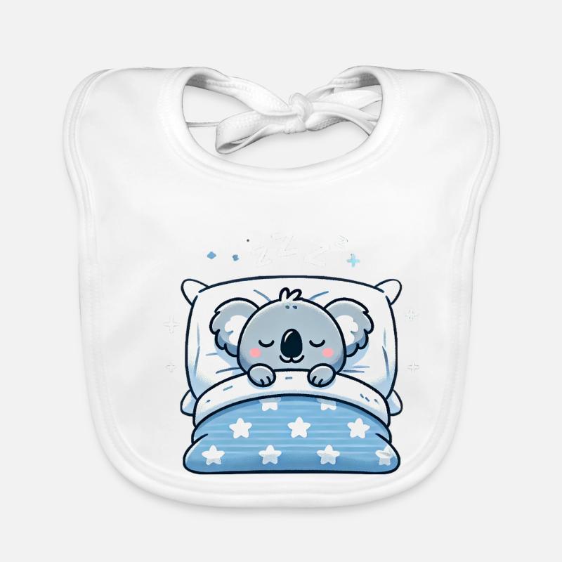 Koala Sleeping In Bed At Night Time Baby Bio-Lätzchen