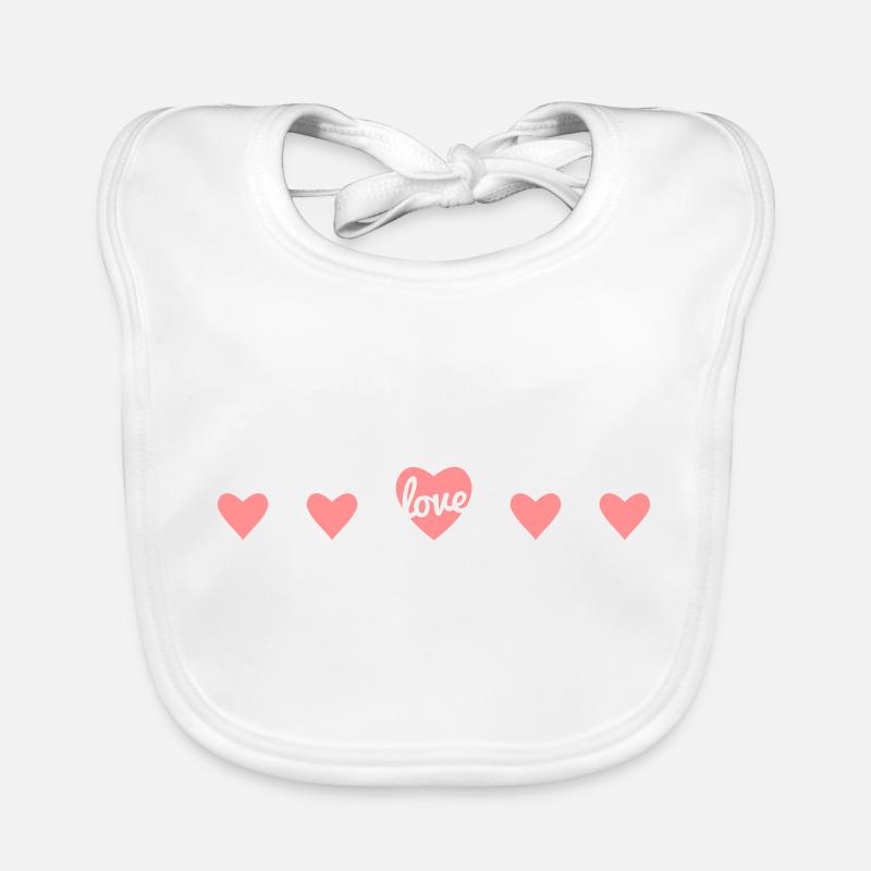 Hearts in a row Organic Baby Bibs