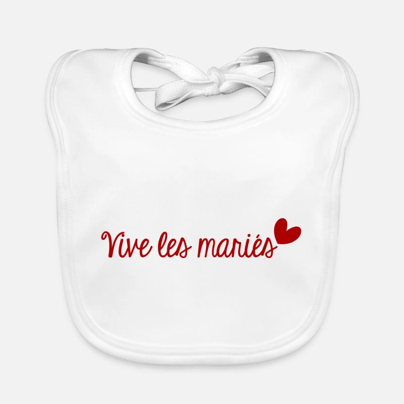 JUST MARRIED. VIVE LES MARIES. EVJF Bavoir bio Bébé