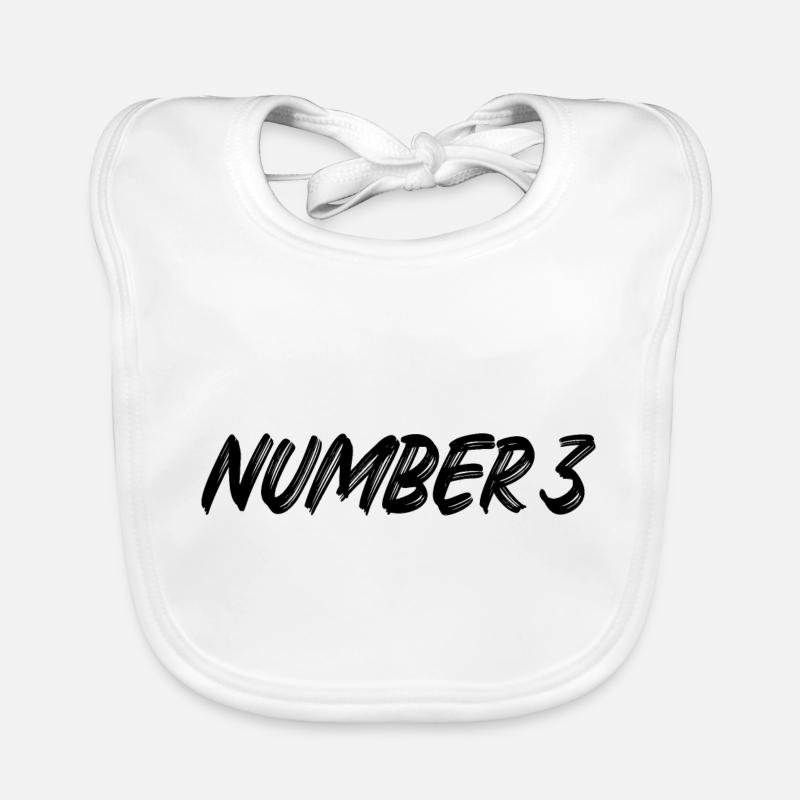Number 3 - drei - dritter - dritte - 3 - Nummer 3 Baby Bio-Lätzchen