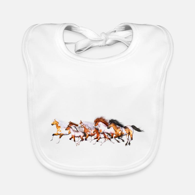 Wild Horses Herd Organic Baby Bibs