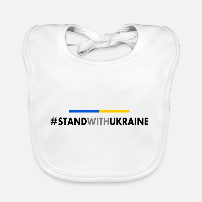 Stand with ukraine - Bavoir bio Bébé - blanc