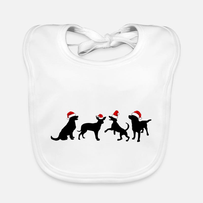 Hund Weihnachten. Weihnachtsgeschenk Baby Bio-Lätzchen