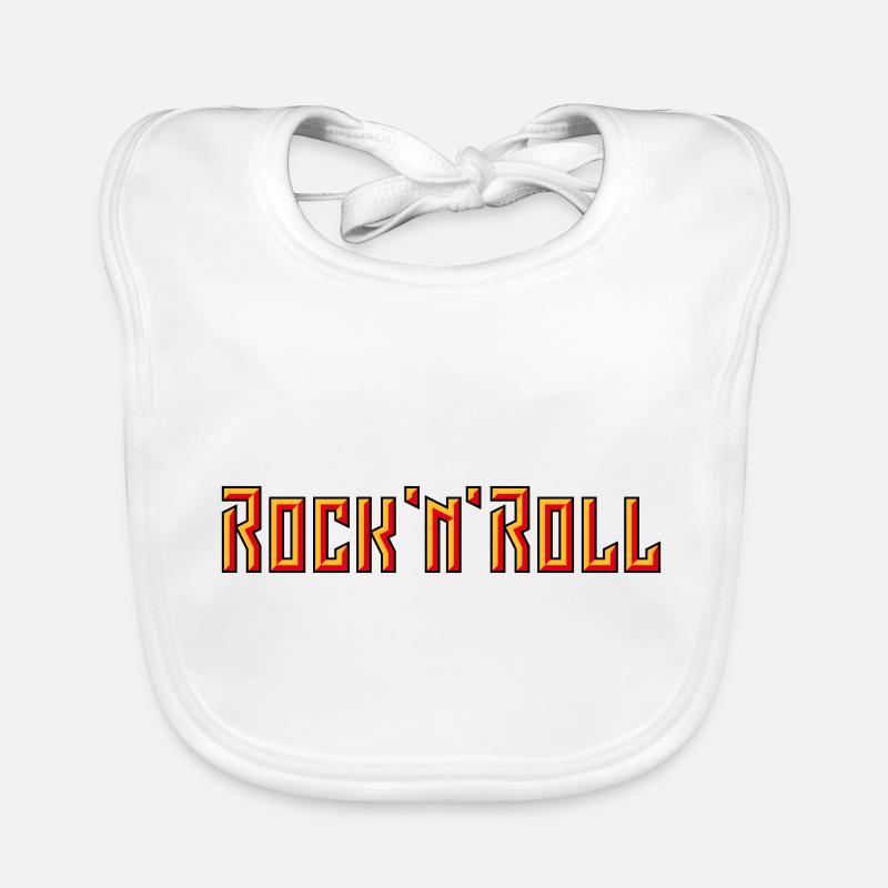 Lettrage Rock 'n' Roll (3D / 3C) Bavoir bio Bébé