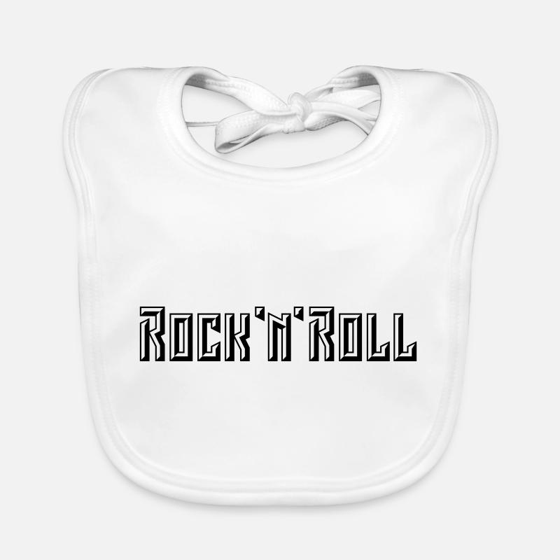 Rock ’n’ Roll Lettering (3D / POS / 1C) Organic Baby Bibs