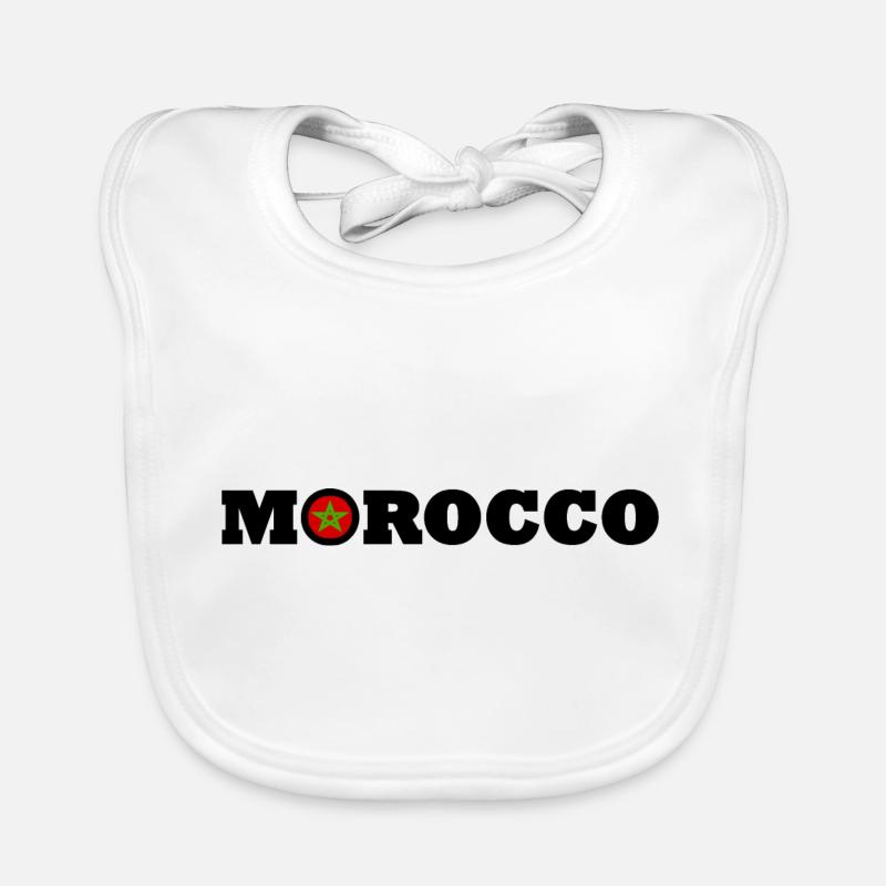 Maroc - Bavoir bio Bébé - blanc