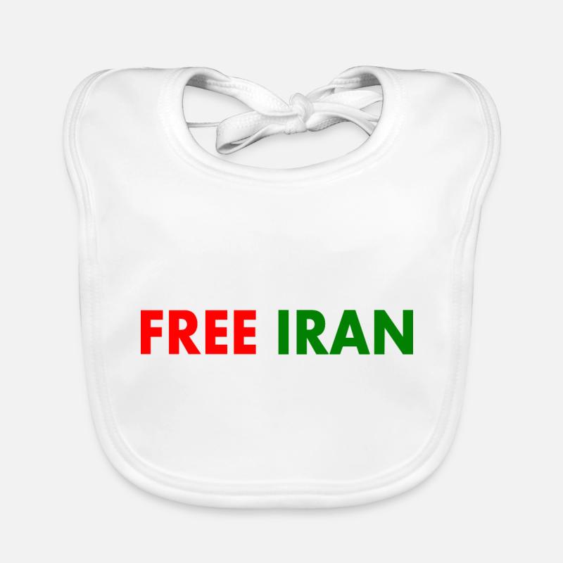 Free iran - Bavoir bio Bébé - blanc