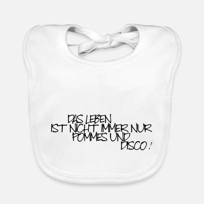 Frites et discothèque - Bavoir bio Bébé - blanc