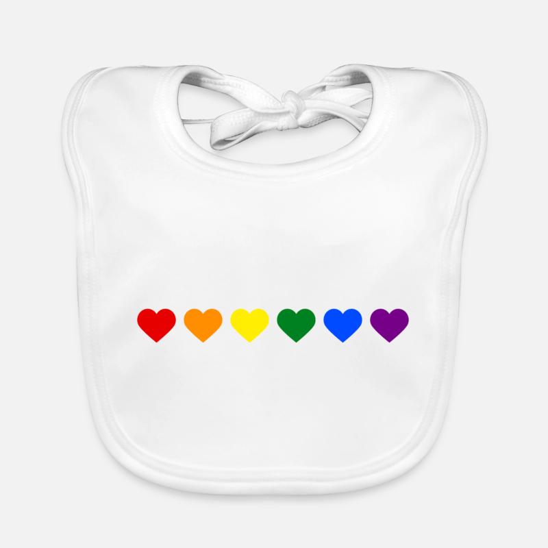 Regenbogenherzen Baby Bio-Lätzchen