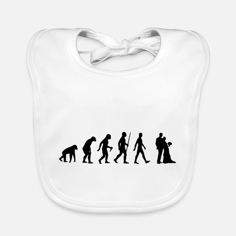 Evolution newlyweds bride groom wedding flower Organic Baby Bibs