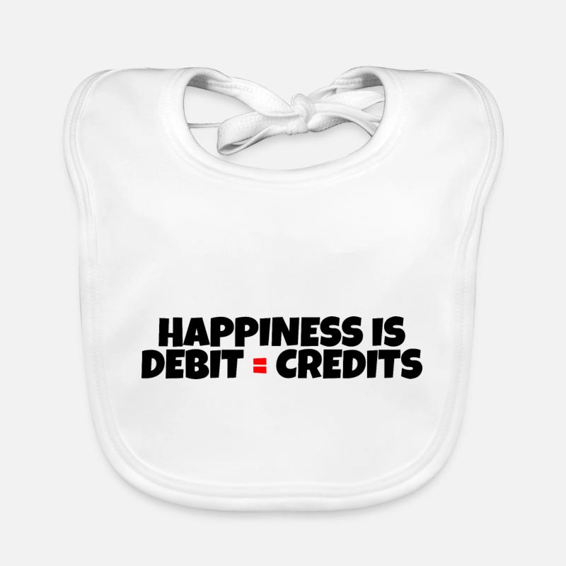 Happiness Is Debits égale crédits 10 Bavoir bio Bébé