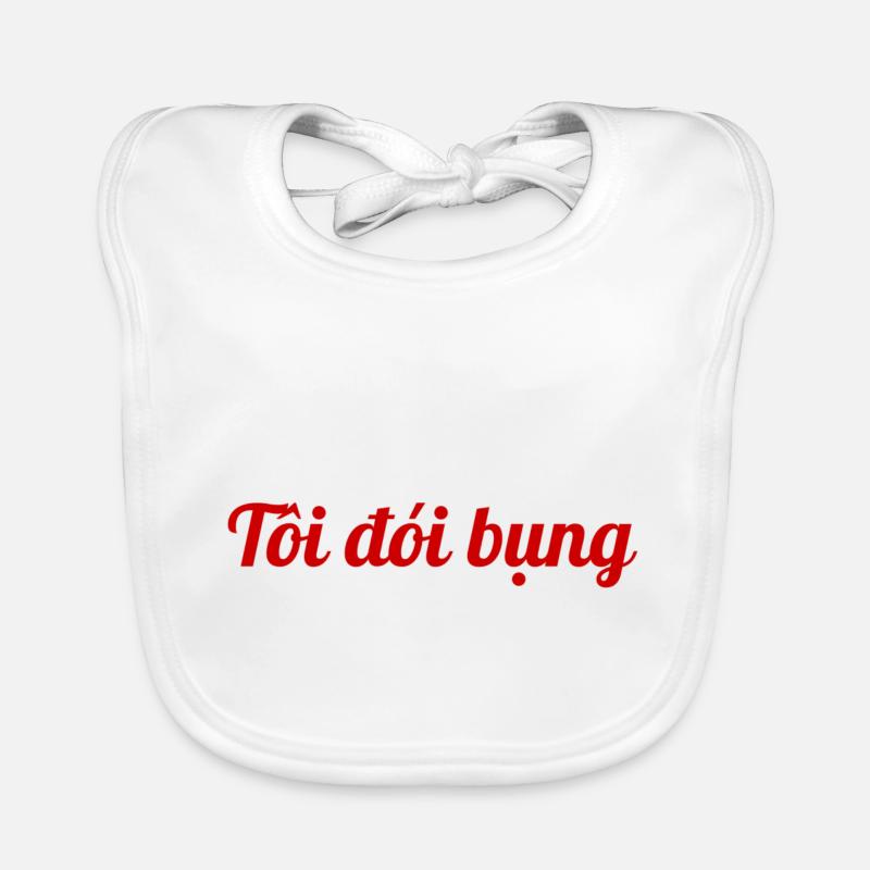 Ich bin hungrig - Vietnamesisch rot Baby Bio-Lätzchen