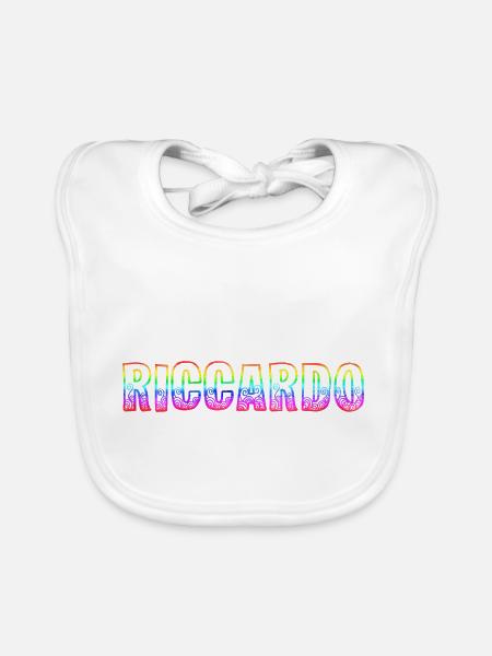 riccardo rs arc-en-ciel - Bavoir bio Bébé - blanc - Devant