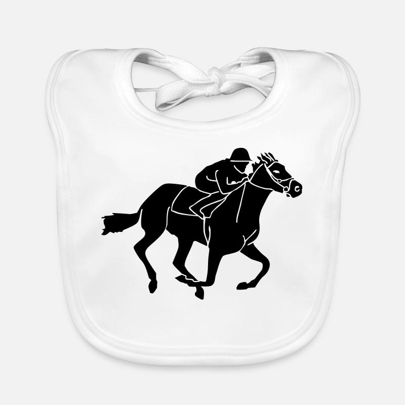 Equestrian - gallop races Organic Baby Bibs