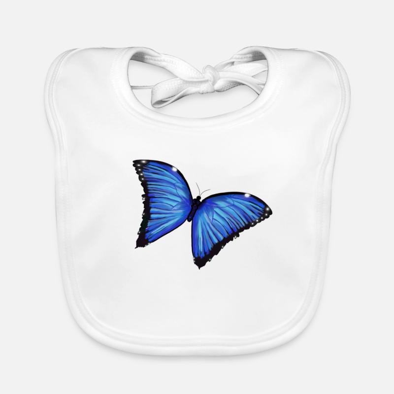 Blaue Schmetterlingsliebe Baby Bio-Lätzchen