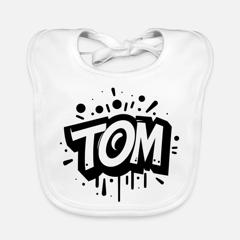 Tom Nom Prénom Graffiti Bavoir bio Bébé