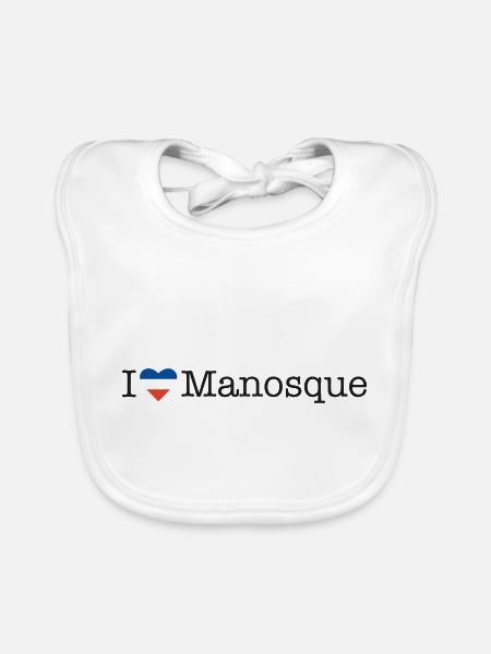 I love Manosque - Baby Bio-Lätzchen - Weiß