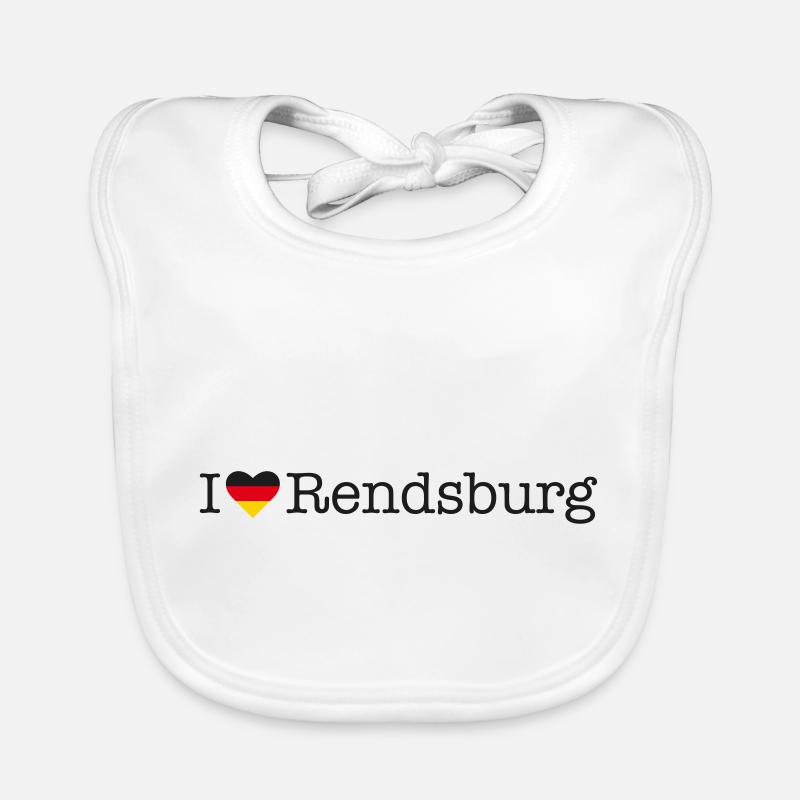 I love Rendsburg - Baby Bio-Lätzchen - Weiß