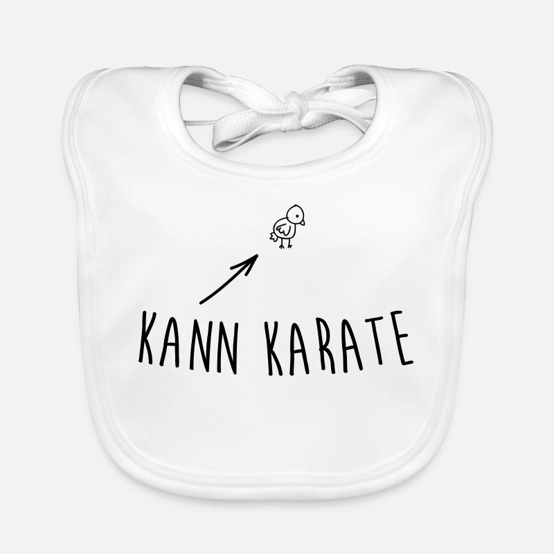 Kleines Hühnchen kann Karate - Baby Bio-Lätzchen - Weiß