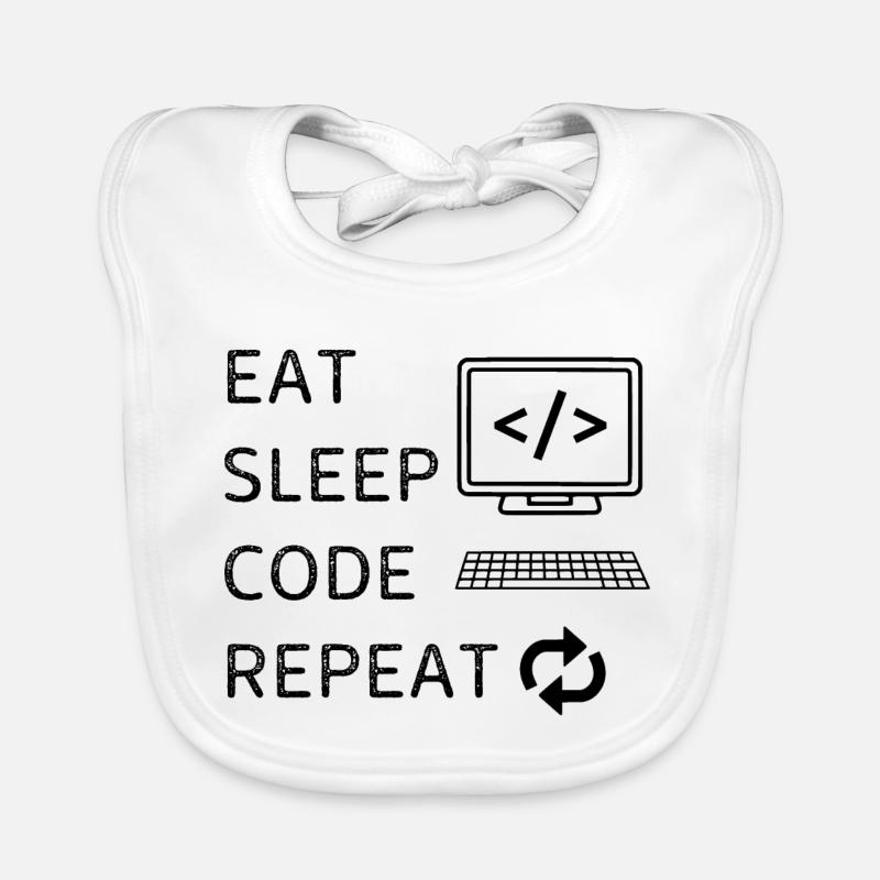 Sleep Code Repeat Organic Baby Bibs