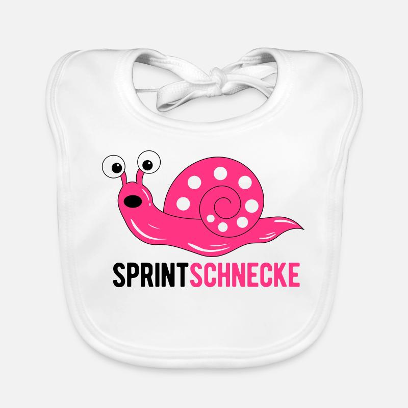 Jogging sprint snail comme cadeau pour le coureur - Bavoir bio Bébé - blanc