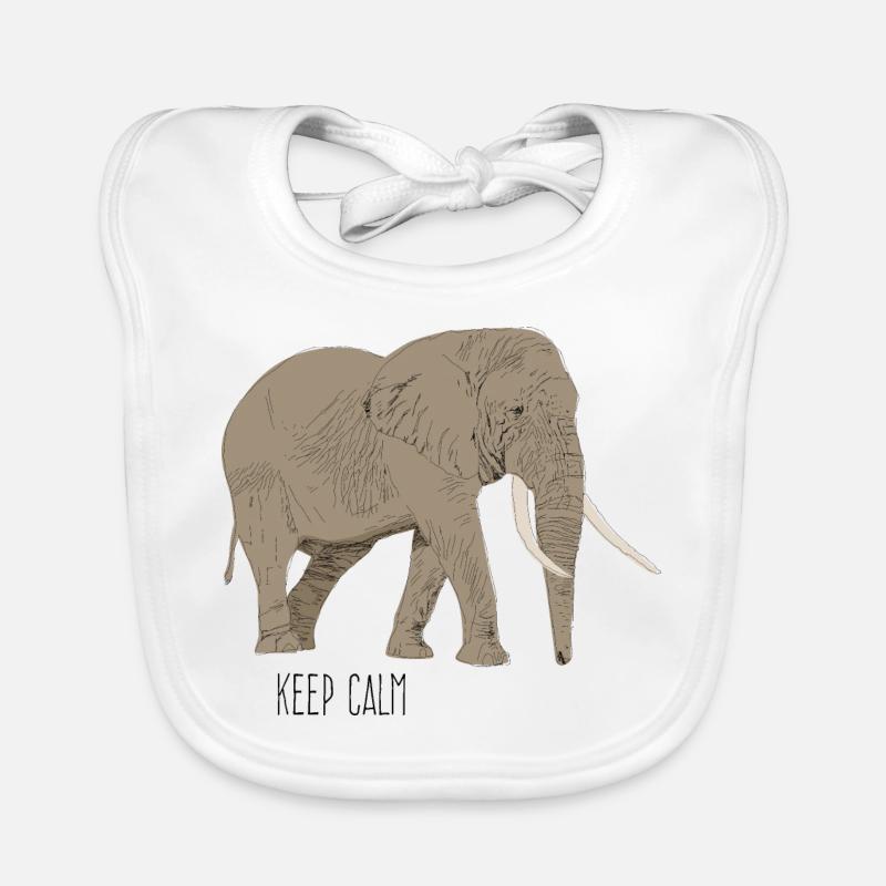 Éléphant garder calme Bavoir bio Bébé