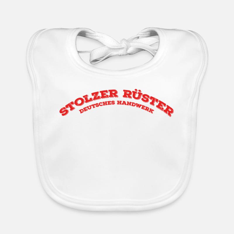RÜSTER GERÜSTBAUER HANDWERKER Geschenke Shirts Baby Bio-Lätzchen