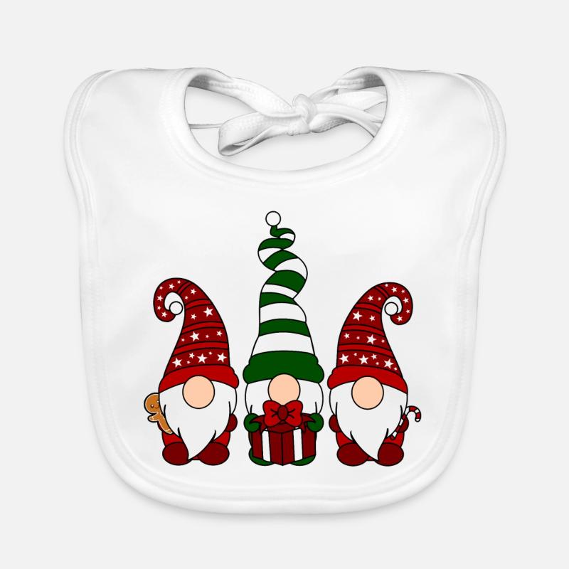 lutin de noël - Bavoir bio Bébé - blanc