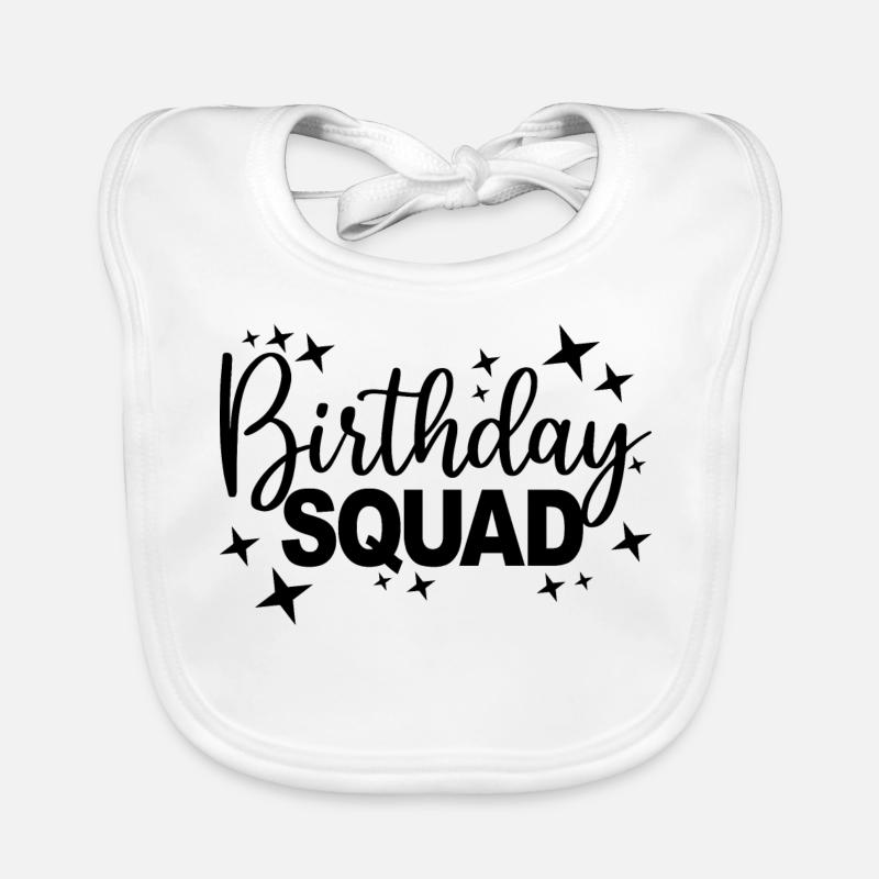 Birthday Squad Matching Group Cadeau de fête d’anniversaire Bavoir bio Bébé