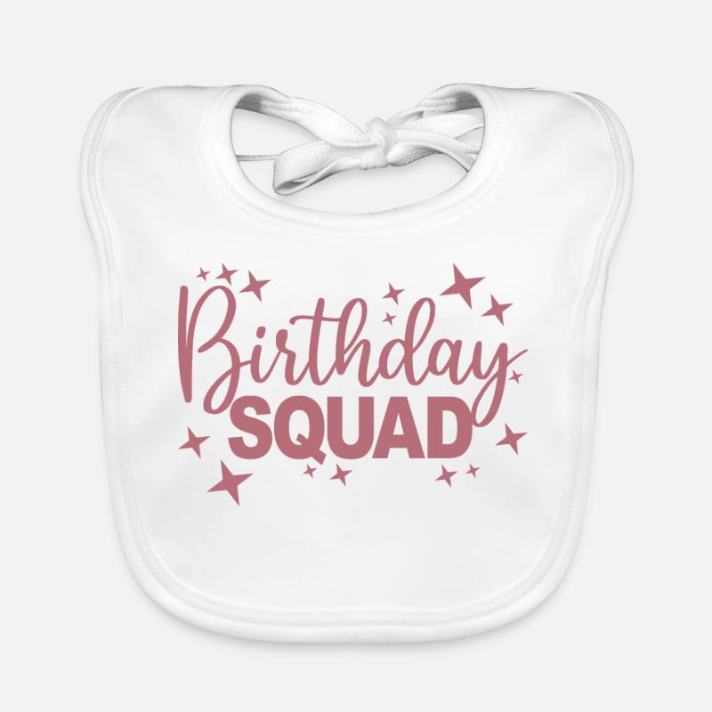 Birthday Squad Matching Group Cadeau de fête d’anniversaire Bavoir bio Bébé