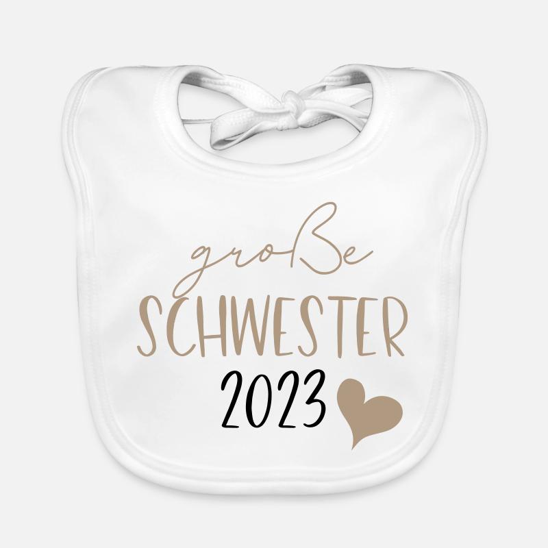 große Schwester 2023 Baby Bio-Lätzchen