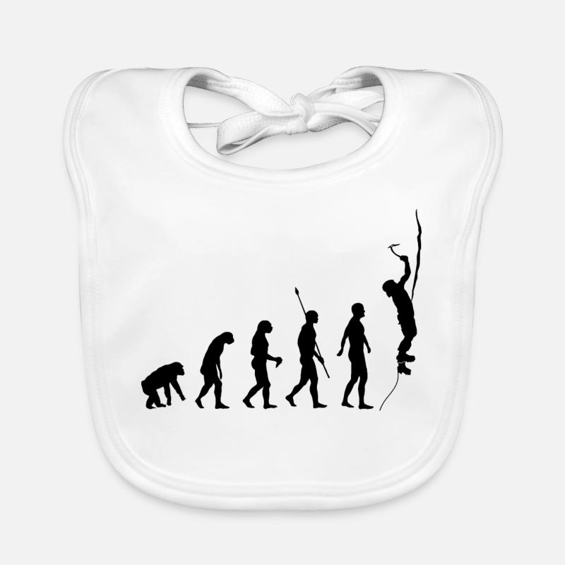 Human evolution, ice climbing, ice climbers Organic Baby Bibs