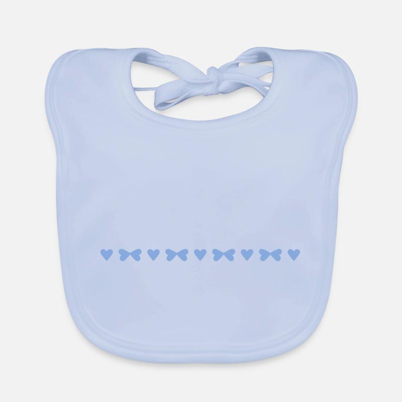 Very small hearts and bows Organic Baby Bibs