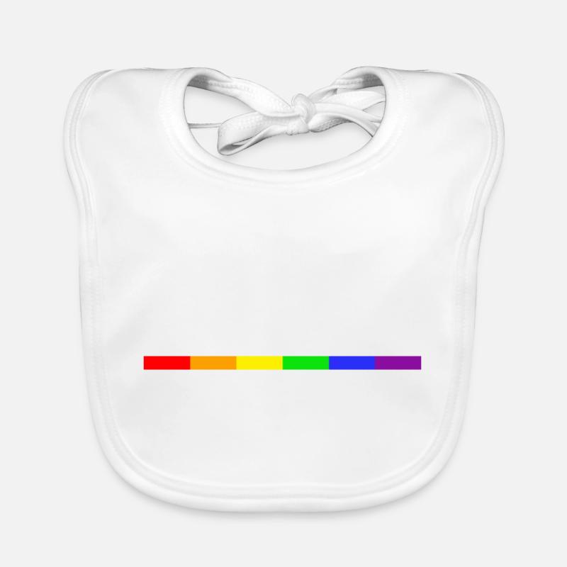 Pride H Stripe - Baby Bio-Lätzchen - Weiß