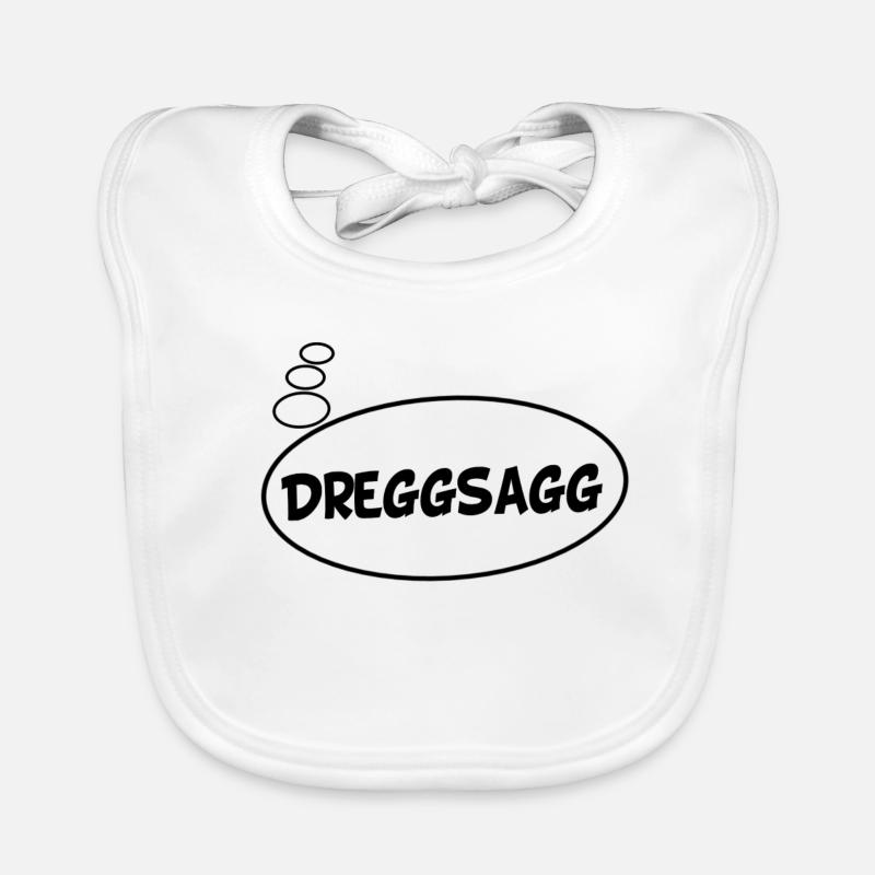 Dreggsagg thought bubble comic anime dialect - Organic Baby Bibs - white