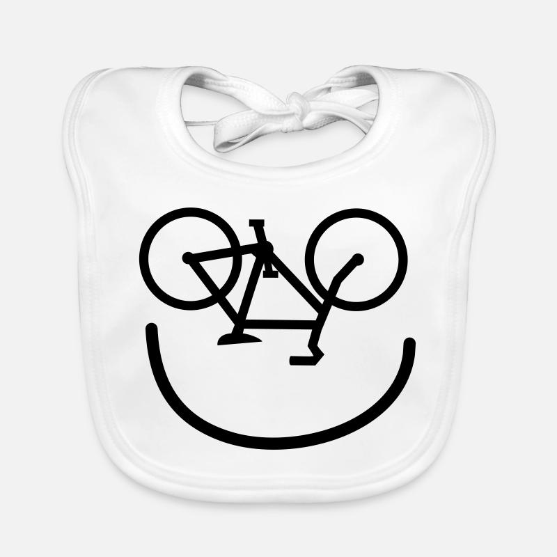 rire vélo cycliste vélo cyclisme cyclisme - Bavoir bio Bébé - blanc