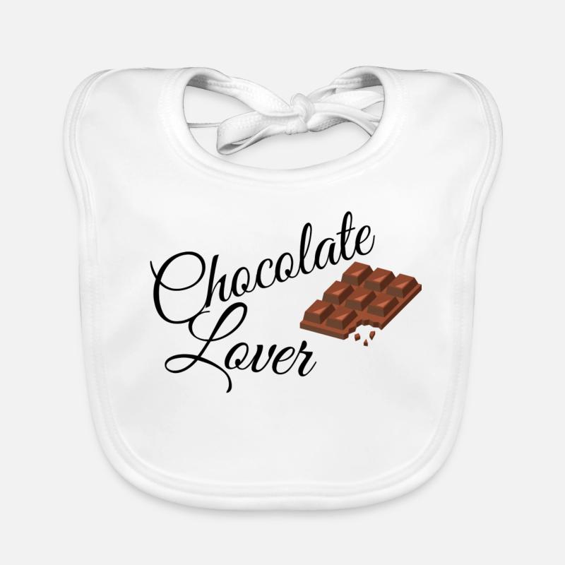 J'adore l'idée de cadeau pour amateur de chocolat grignoter du chocolat - Bavoir bio Bébé - blanc