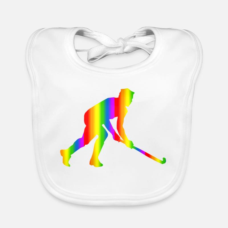 Bunter Unihockey Regenbogen Baby Bio-Lätzchen